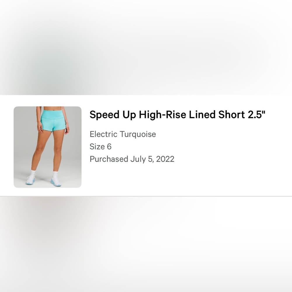 lululemon athletica Electric Turquoise Athletic Shorts